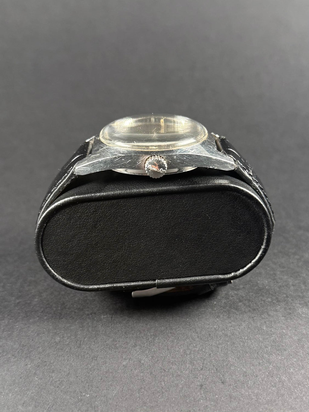 Duward Aquastar vintage lateral derecho, corona y perfil de la caja